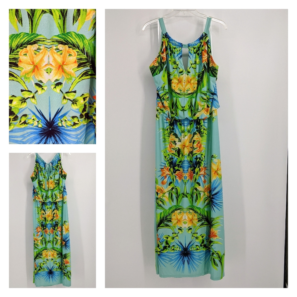 Halter top Tropical Maxi Dress Sz 18/20